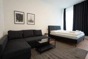 Posteľ alebo postele v izbe v ubytovaní Lovely 1-bedroom apartment next to Praterstern