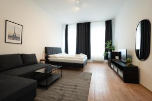 Posteľ alebo postele v izbe v ubytovaní Lovely 1-bedroom apartment next to Praterstern