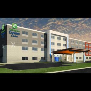 un rendimiento de un edificio de hospital con techo en Holiday Inn Express & Suites Dearborn SW - Detroit Area, an IHG Hotel, en Dearborn