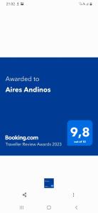 a screenshot of the upgraded to airlines amusements website at Aires Andinos in Mendoza