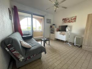 Televízia a/alebo spoločenská miestnosť v ubytovaní Studio cabine avec loggia vitrée, à 100m de la plage, proche commerces et activités à Sète - FR-1-338-492