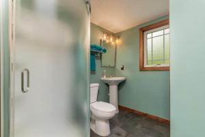 a bathroom with a toilet and a sink at 2 bedroom-Riverfront-Fireplace - Pet ok in Pine City +14 photos