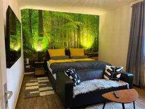 Χώρος καθιστικού στο Wood-Appartement