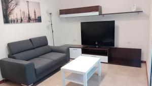 sala de estar con sofá y TV de pantalla plana en Urban Flat, en Santa Cruz de Tenerife