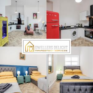 a collage of three pictures of a kitchen with two beds at Entire 2 Bed Flat Plaistow,Canning town Prime Location in London in London