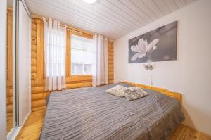 列維的住宿－Reininlaakso Ainola，一间卧室设有一张床和一个窗口