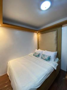 a bedroom with a white bed with two pillows at Tagum Mini Hotel By Tripleview residences in Tagum