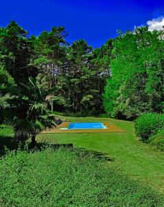 una piscina en medio de un patio verde en Laroche, en Barbaste