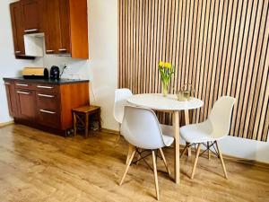 Kuchyňa alebo kuchynka v ubytovaní Jungle Apartment - Gdynia Centrum