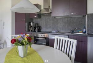 Kuchyňa alebo kuchynka v ubytovaní DUENENBLICK App Nr 4 max 4 Pers