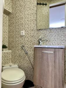 La salle de bains est pourvue de toilettes et d'un lavabo. dans l'établissement Charme da Graça, à Lisbonne