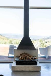a grill with a bunch of logs on top of it at Acushla Golden House Douro in Lodões