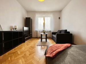 un soggiorno con divano e TV di Old Town Apartment a Cracovia