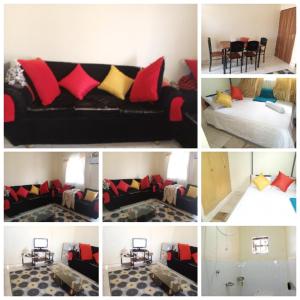a collage of pictures of a living room with a couch at FonMark Haven in Webuye