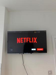 a television with the netflix sign on a wall at Sydenham Place in Forest Hill