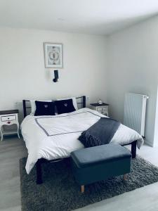Postel nebo postele na pokoji v ubytování Apartmán U včelína