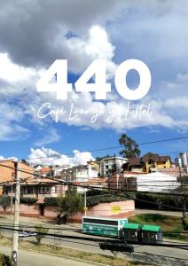 a view of a city with a train at 440 Café Lounge y Hostel in La Paz