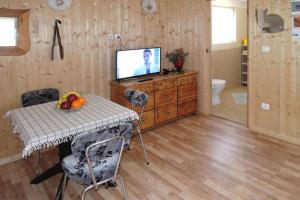 TV a/nebo společenská místnost v ubytování Cottage by the lake in Wiselka near the sea