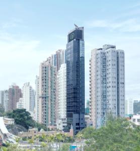 Nespecifikovaný výhled na destinaci Hongkong nebo výhled na město při pohledu z hotelu