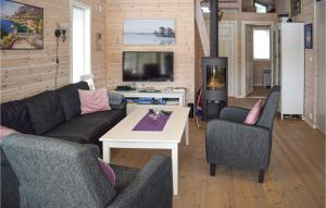 sala de estar con 2 sofás y TV en 3 Bedroom Beautiful Home In Treungen, en Treungen