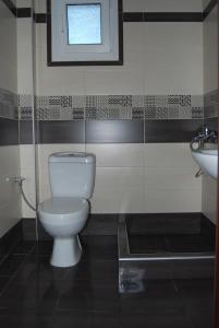 a bathroom with a toilet and a sink at Maritsa's Rooms in Stavros +29 photos
