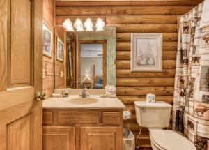 ER92 - Virginia's Villa - Great location! Close to all the action! cabin في بيدجن فورج: حمام مع حوض ومرحاض ومرآة +37 صورة