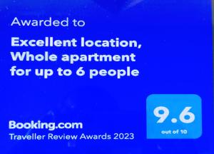 a screenshot of a phone screen with the text awarded to excellent location whole appointment for at Location Location Location, Whole apartment for you! in London