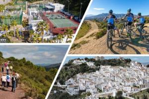 a collage of pictures of people riding bikes on a hill at Al-1103 Estepona - Apartment - Alcazaba Lagoon in Estepona