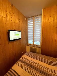 Televízia a/alebo spoločenská miestnosť v ubytovaní La Féessence boisée Le Mont Dore