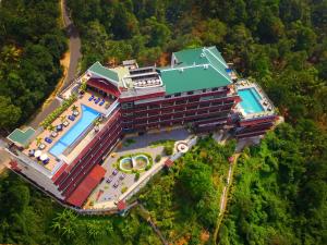 an overhead view of a hotel with a swimming pool at The Panoramic Getaway in Munnar