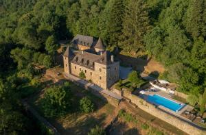 Bazén v ubytovaní Château de Chauvac - Chambres et table d'hôtes avec vue sur la rivière alebo v jeho blízkosti