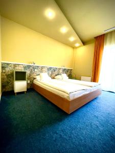Un pat sau paturi într-o cameră la Hotel Torontal
