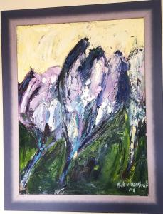 a picture of a painting of mountains at Les Logis d Ussé in Rigny-Ussé