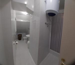 ナポリにあるA due passi da Dante deluxeの白いバスルーム(トイレ、シンク付)