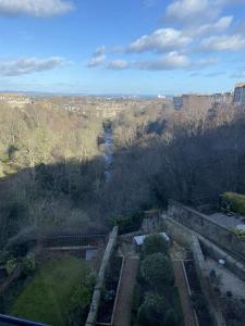 an aerial view of a garden in a park at West End Townhouse in Edinburgh