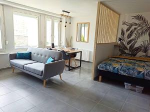 Posteľ alebo postele v izbe v ubytovaní Superbe appartement Trébeurden proche mer, parking