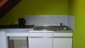 Kuchyň nebo kuchyňský kout v ubytování Ferienwohnung Kuhn