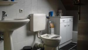 Kuchyň nebo kuchyňský kout v ubytování Ferienwohnung Kuhn