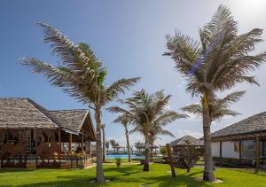 a group of palm trees in front of a resort at The Coral Beach Resort by Atlantica in Trairi