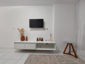 Μια τηλεόραση ή/και κέντρο ψυχαγωγίας στο Apartamento encantador no Edifício Manhattan