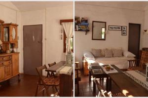 2 fotografías de una sala de estar y un comedor en Casa en Villa Animí (Córdoba) en La Granja