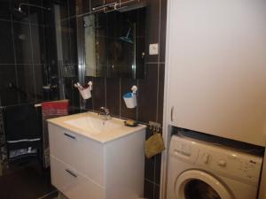 a bathroom with a sink and a washing machine at Appartement F2 avec balcon et parking à Amélie-les-Bains, idéal pour 4 personnes - FR-1-703-78 in Amélie-les-Bains-Palalda