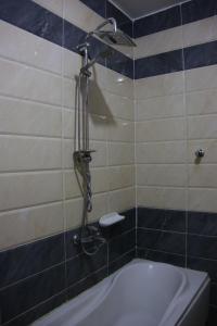 a shower in a bathroom with a toilet at Apartment im Al-Manar House Safaga in Hurghada