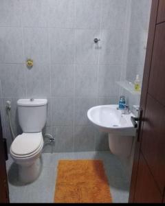 łazienka z toaletą i umywalką w obiekcie Appartamento bello e elegante in west Amman w mieście Amman