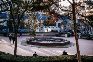 MY SUITE في يالوفا: مجموعة من الناس يجلسون حول نافورة في حديقة