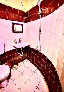 ein Bad mit einem Waschbecken und einem WC in der Unterkunft Nubian studio in Assuan