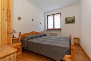 ein Schlafzimmer mit einem Bett und einem Fenster in der Unterkunft Ciesa Migon in Alleghe