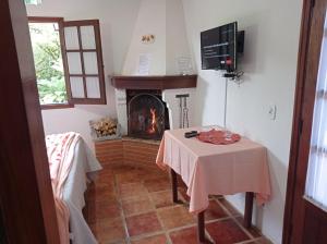 TV a/nebo společenská místnost v ubytování Pousada Alpenblumen