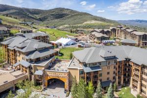 an aerial view of a city with buildings and mountains at Ski in Ski Out at Sundial Lodge Walk out to Pool 2BR C006 in Park City
