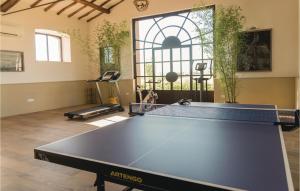 una mesa de ping pong en el medio de una habitación en Podere Matilde, en Montebello